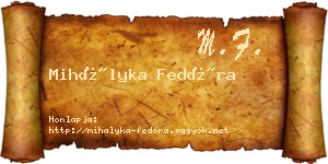 Mihályka Fedóra névjegykártya